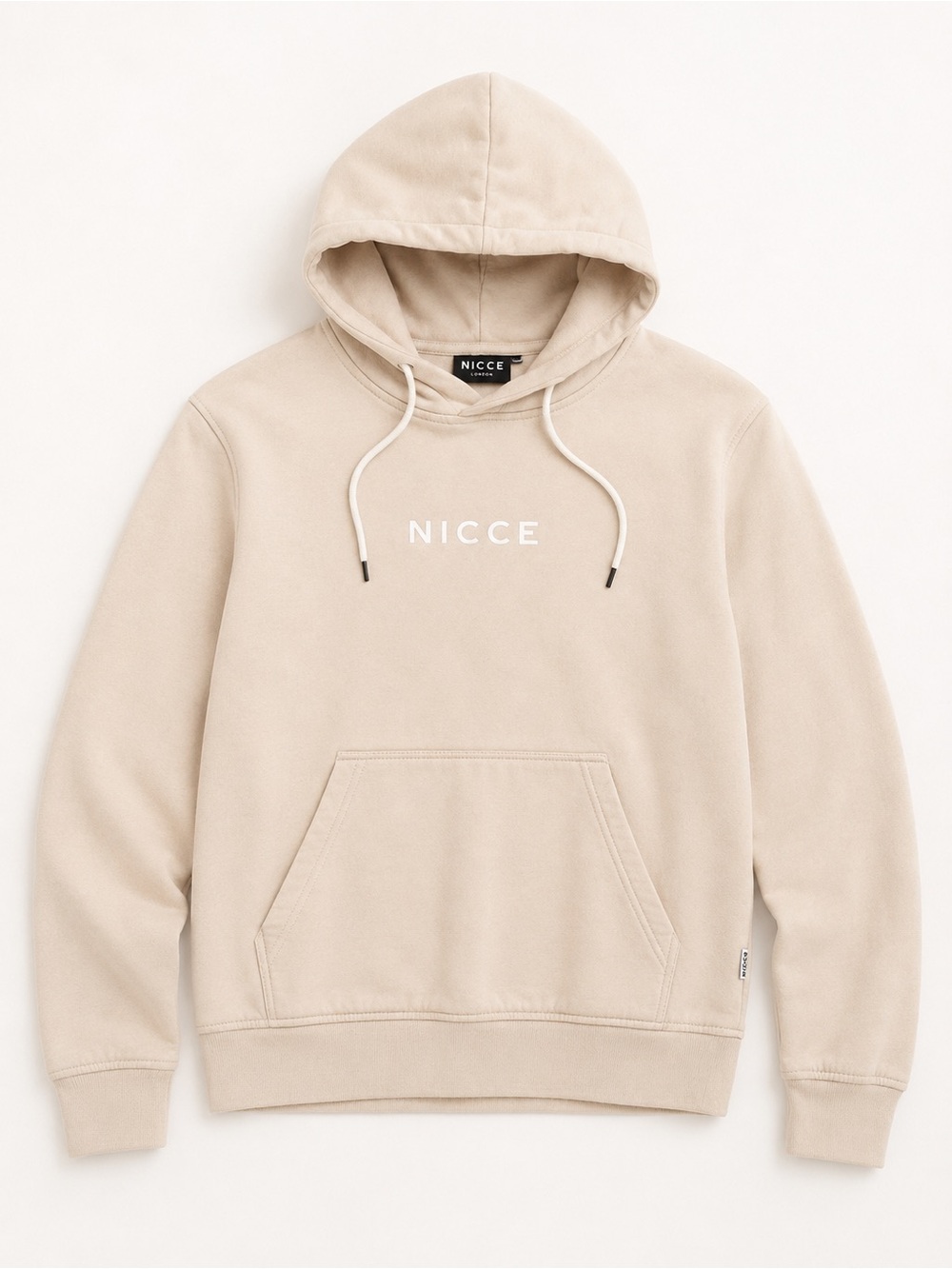 Nicce Men's Sand Beige Logo Hoodie